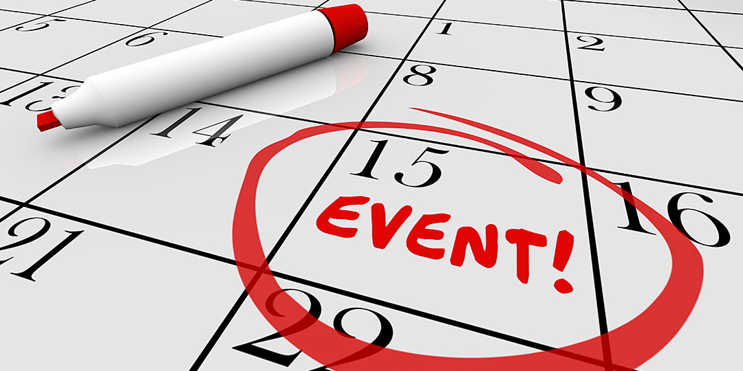 Calendar with the word "Events!" circled